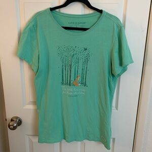 Life Is Good mint Graphic Tee. Size L. Women’s Crusher Tee. Read 100% cotton
